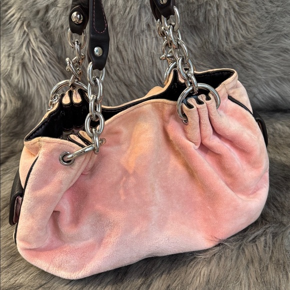 Vintage Juicy Couture Peach Satchel/Shoulder Bag with Chain Handles - Picture 11 of 16